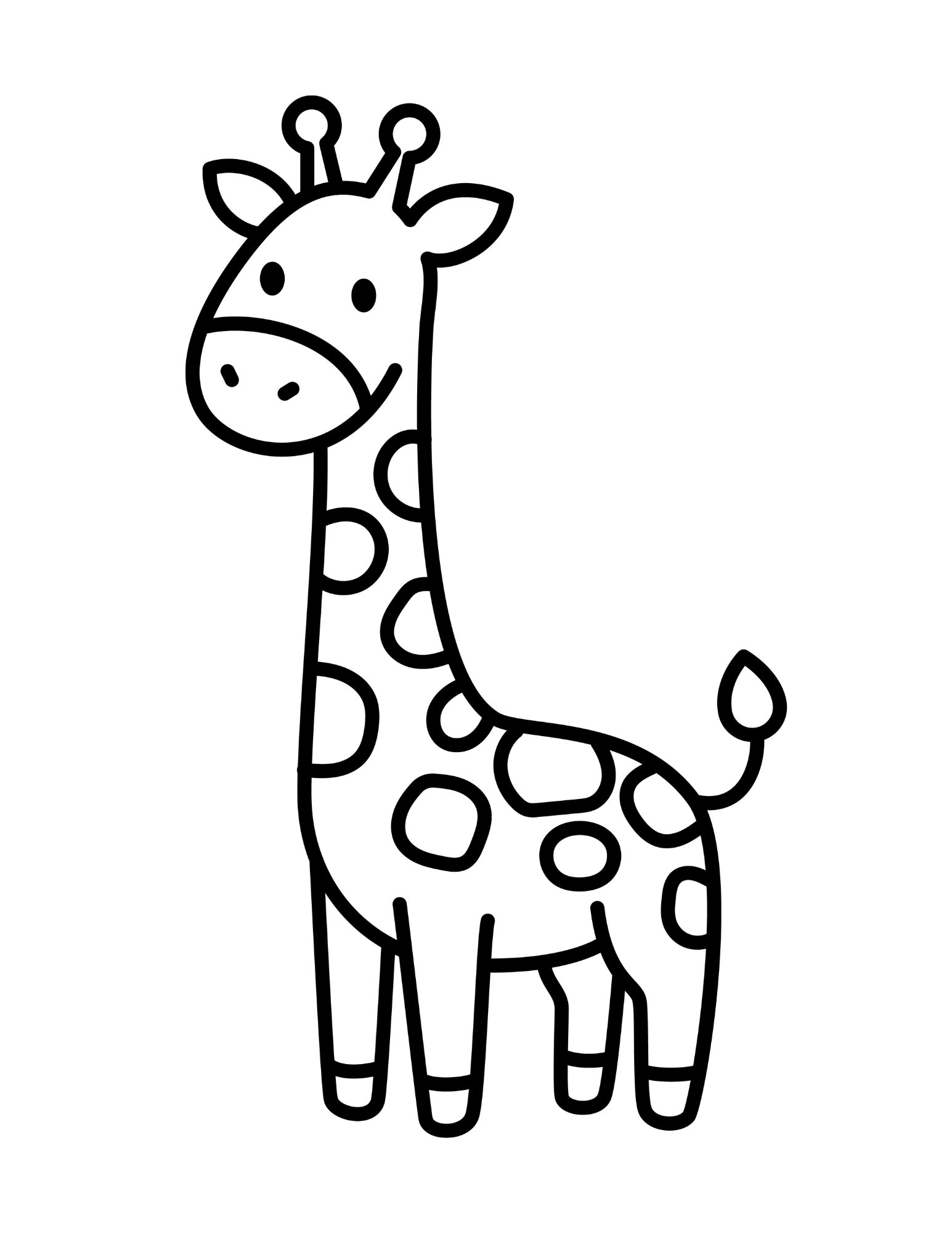 Coloriage girafe du livre Animaux de la jungle
