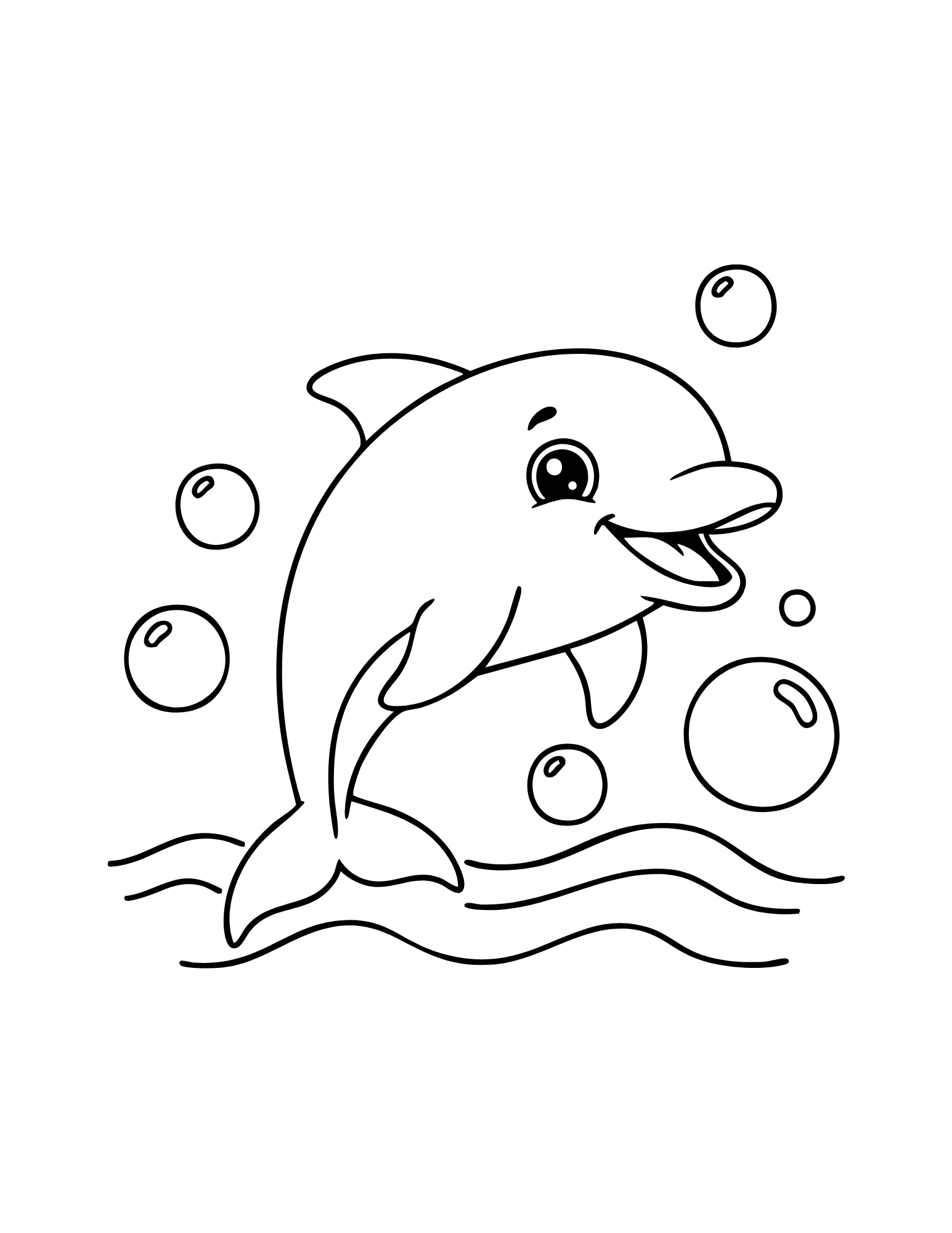 Coloriage dauphin du livre Animaux marins