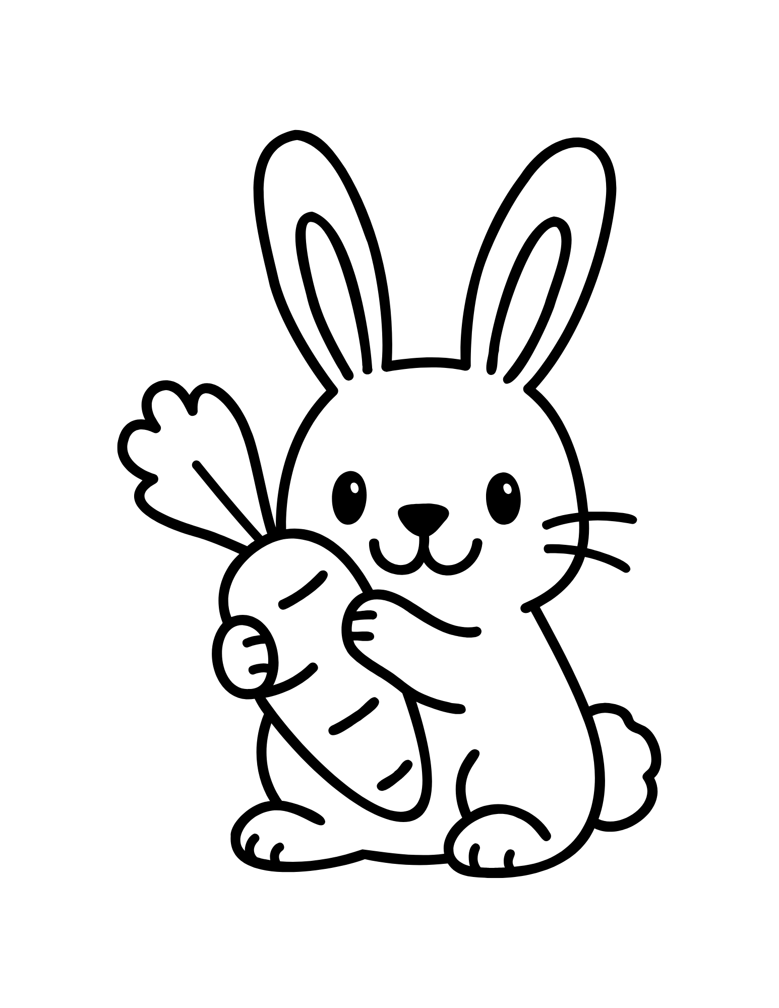 Coloriage lapin du livre Animaux mignons