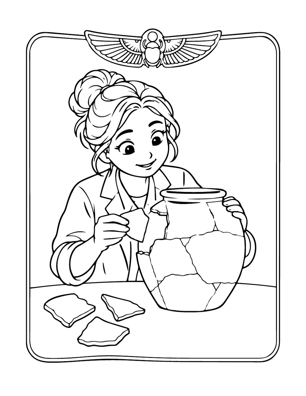 Coloriage du puzzle des poteries