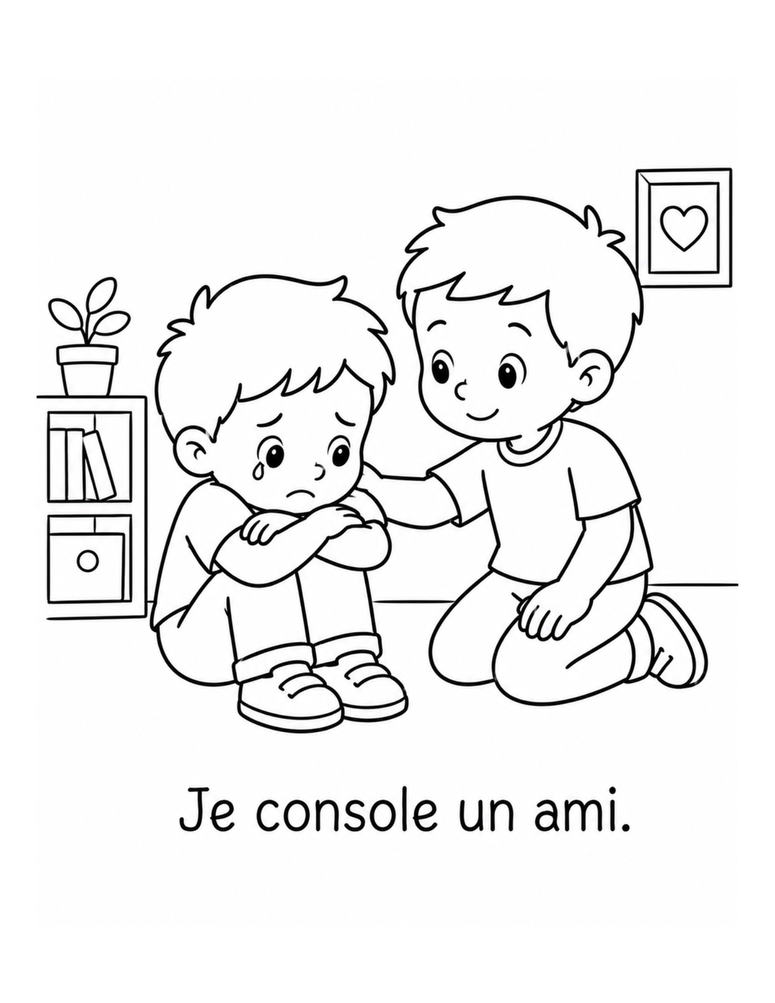 Page du livre consacrée au fait de consoler un ami