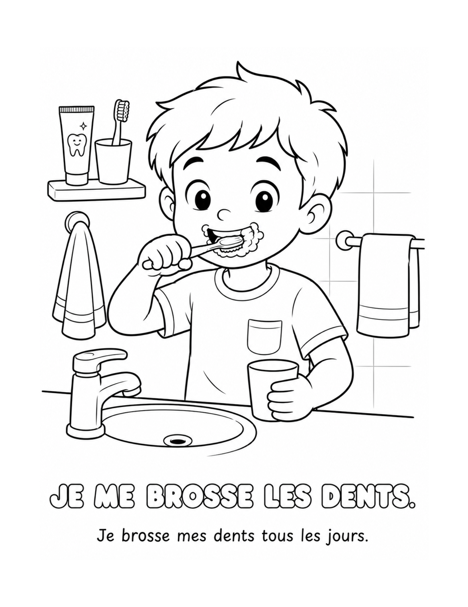Page du livre consacrée au brossage des dents