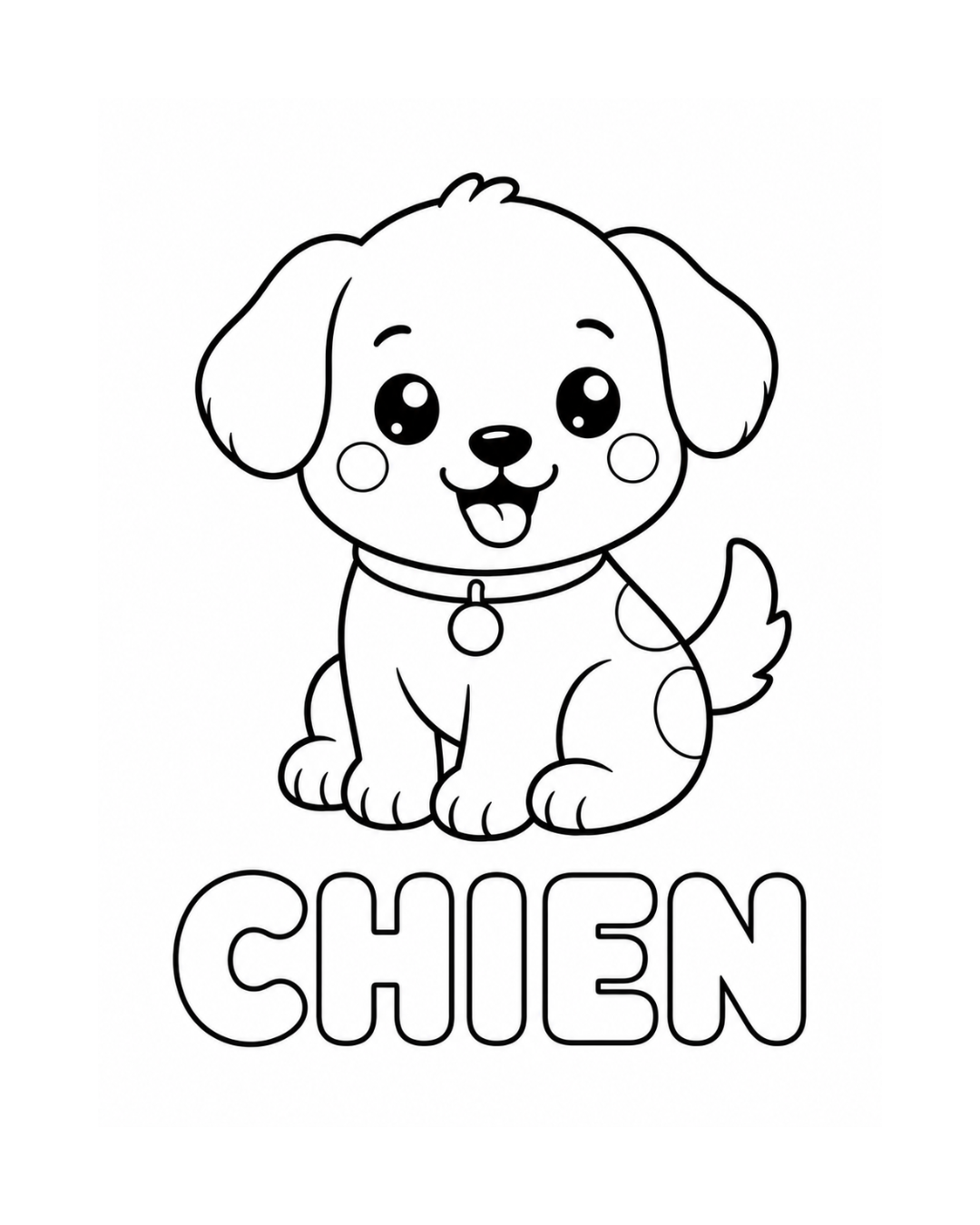 Coloriage chien du livre Mes premiers animaux