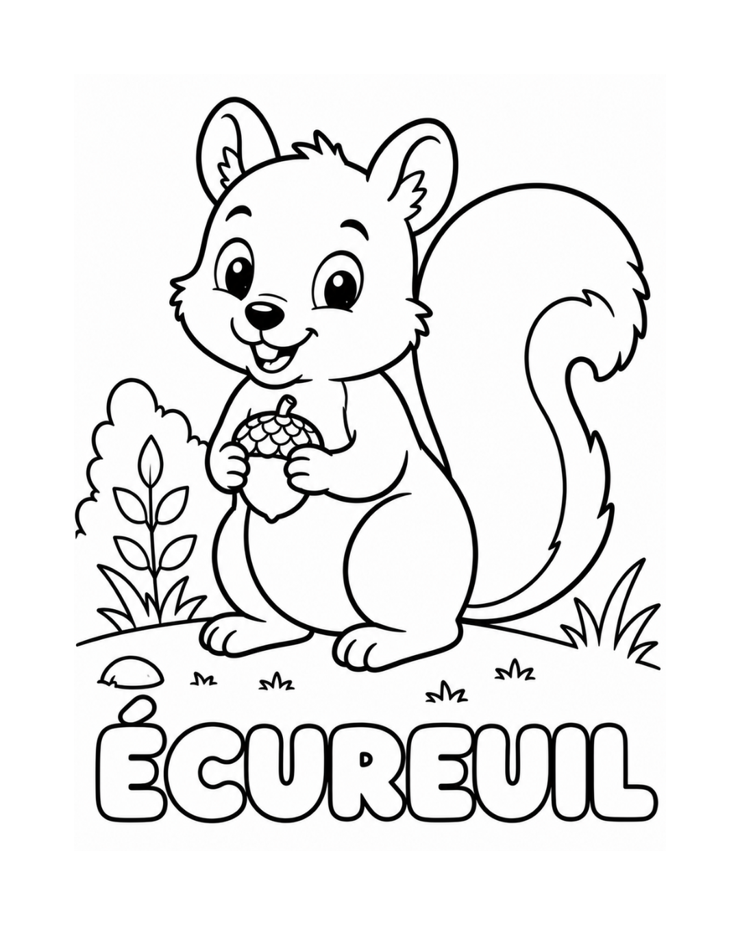 Coloriage écureuil du livre Mes premiers animaux