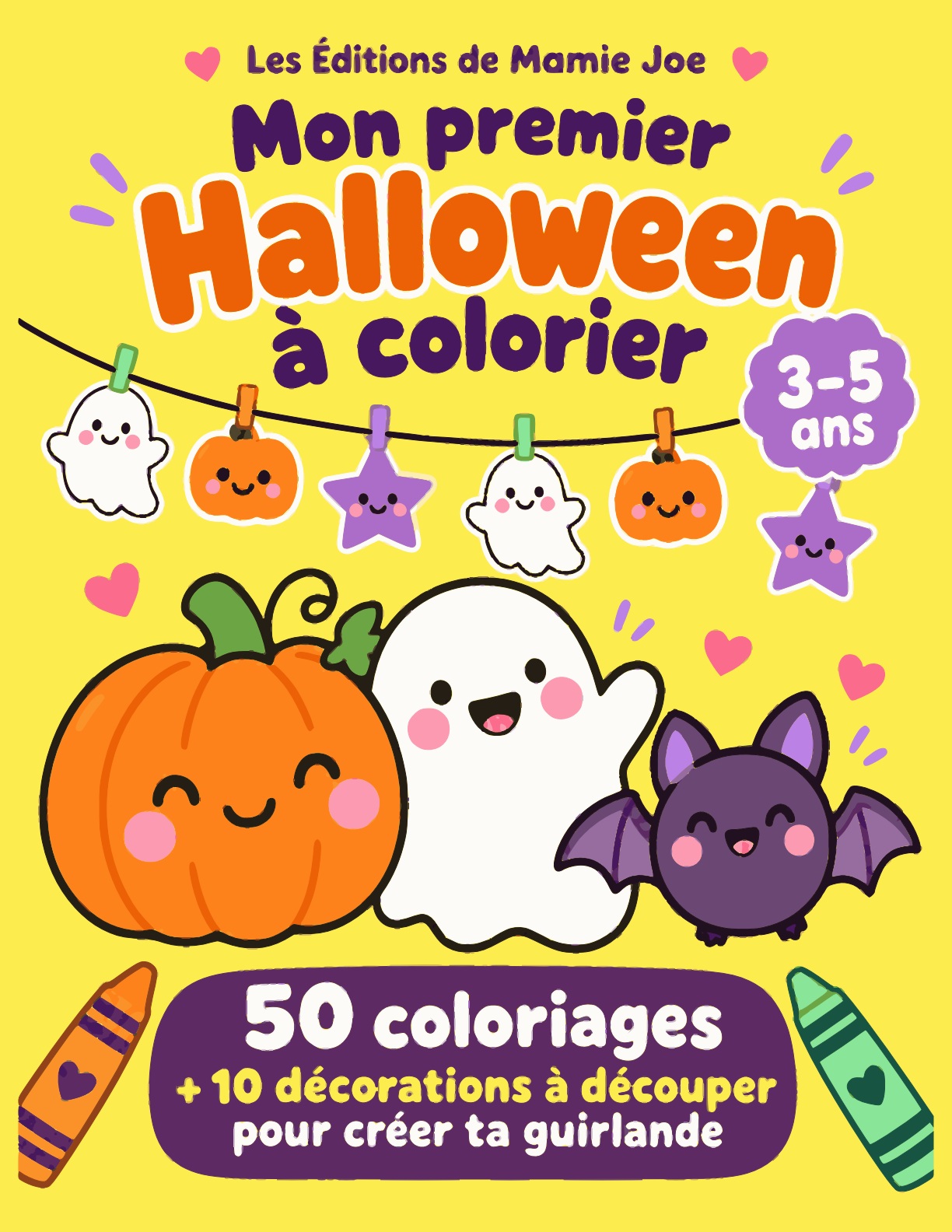 Couverture jaune de Mon premier Halloween à colorier