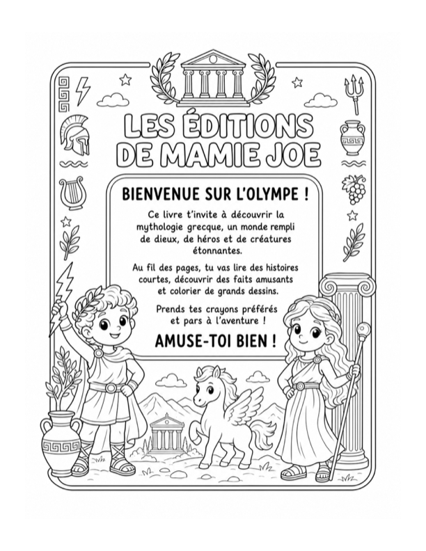 Page de présentation du livre Mon premier voyage dans la mythologie grecque