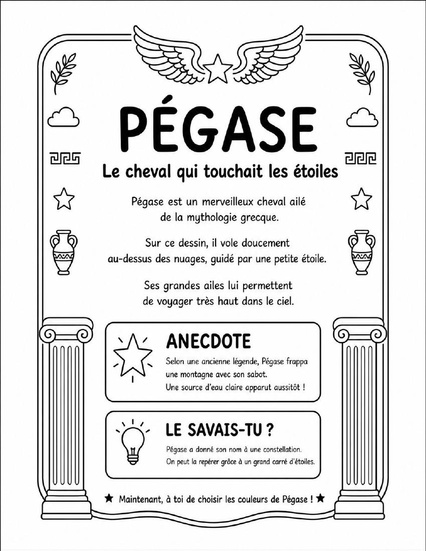 Fiche de découverte de Pégase