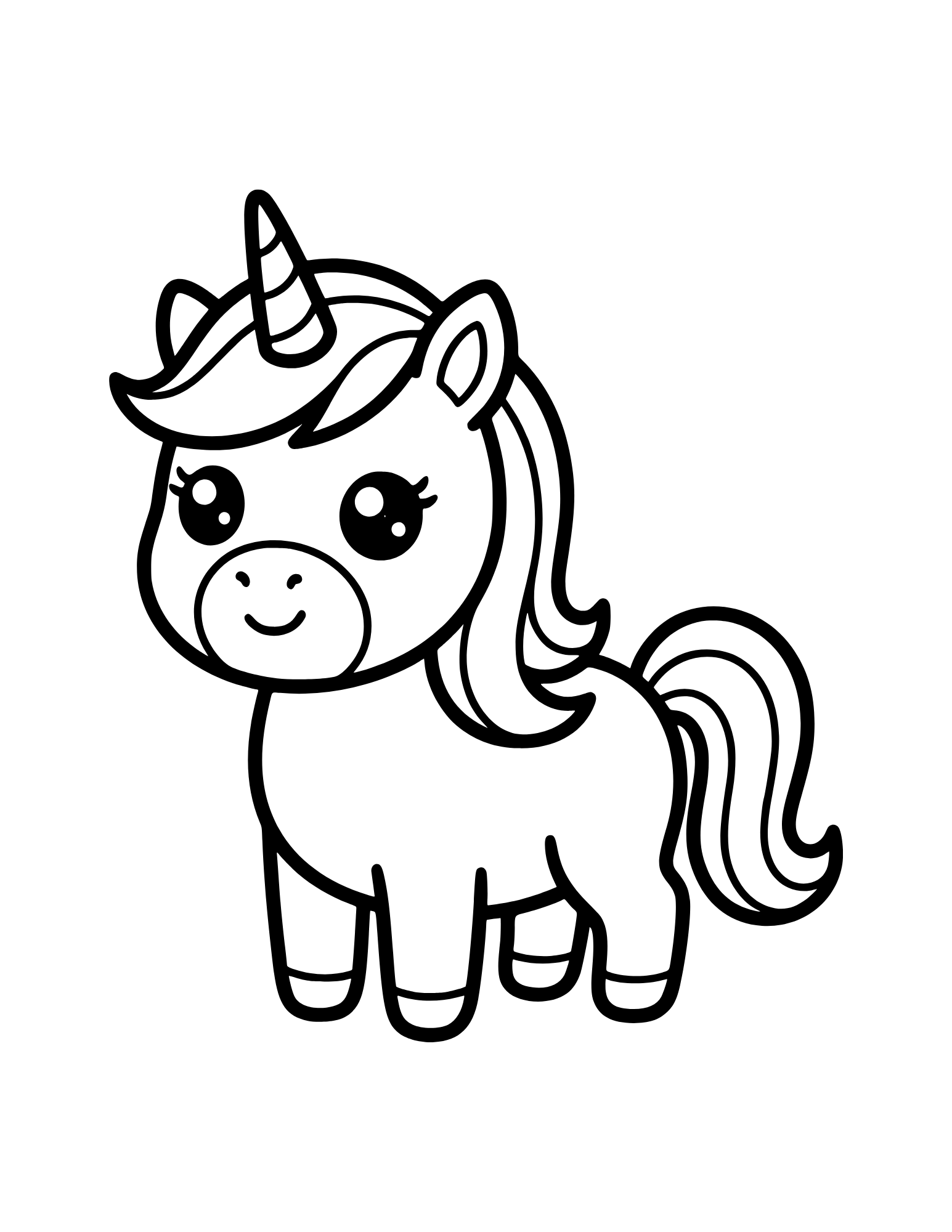 Coloriage licorne du livre Princesses
