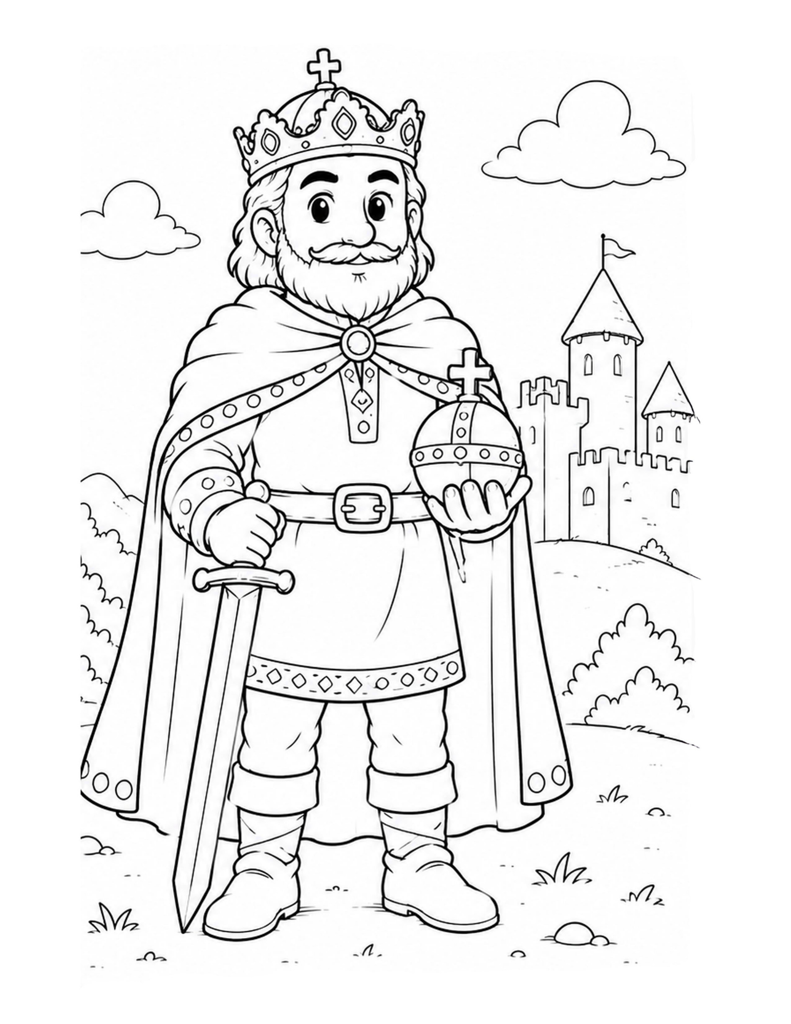 Coloriage Charlemagne du livre Rois et reines de France