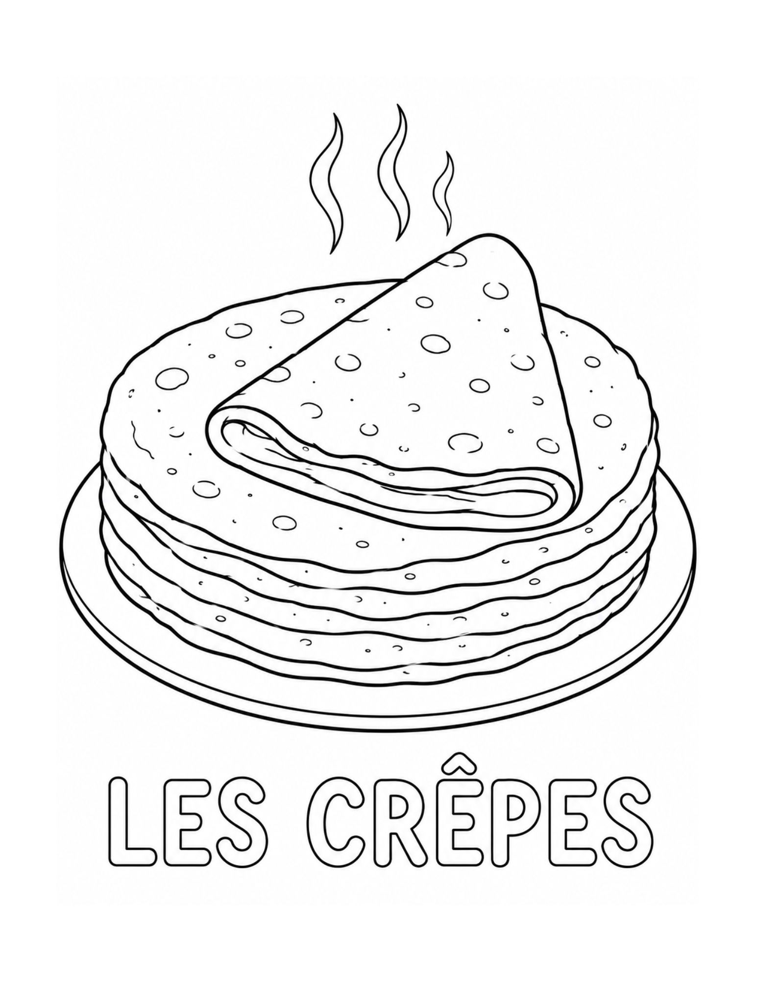 Coloriage crêpes chez Mamie