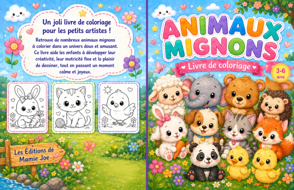 Livre de coloriage animaux mignons pour enfants