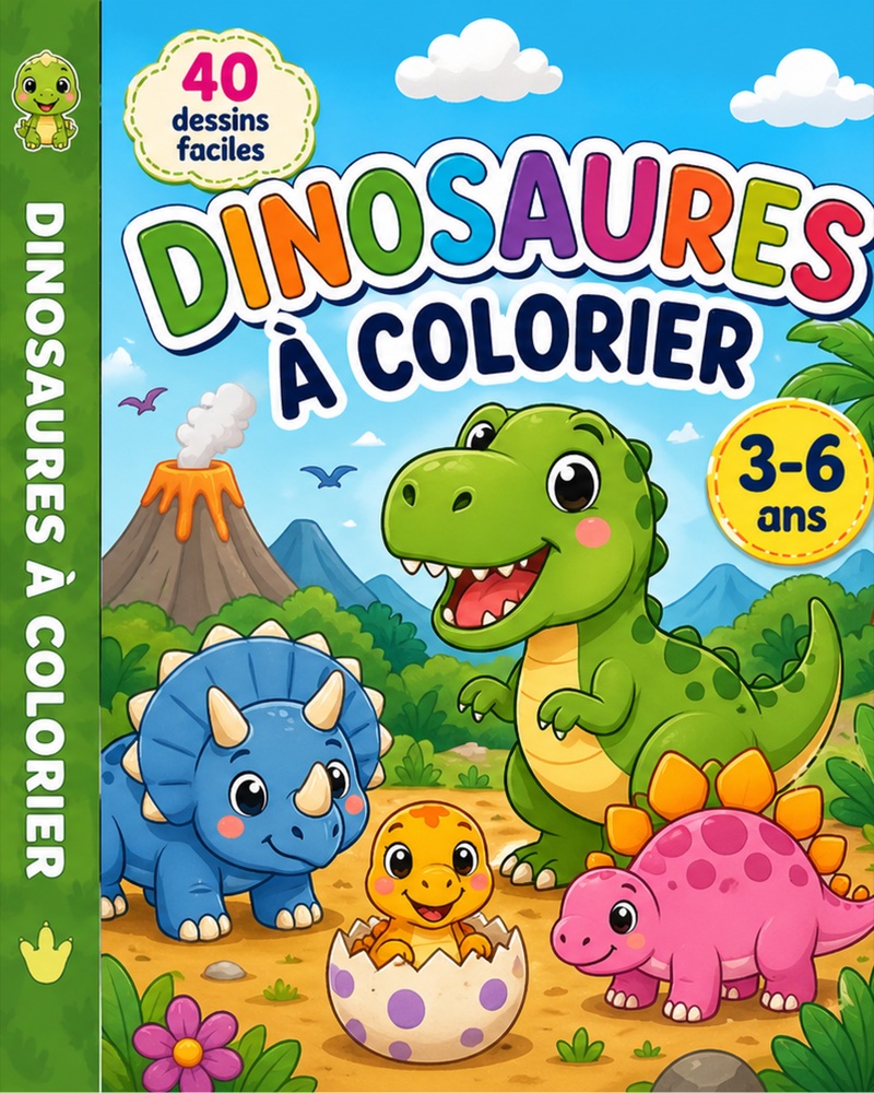 Livre de coloriage dinosaures pour enfants