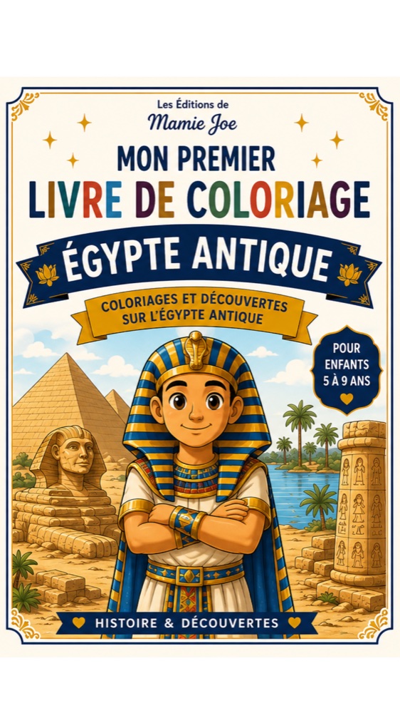 Livre de coloriage Égypte antique pour enfants