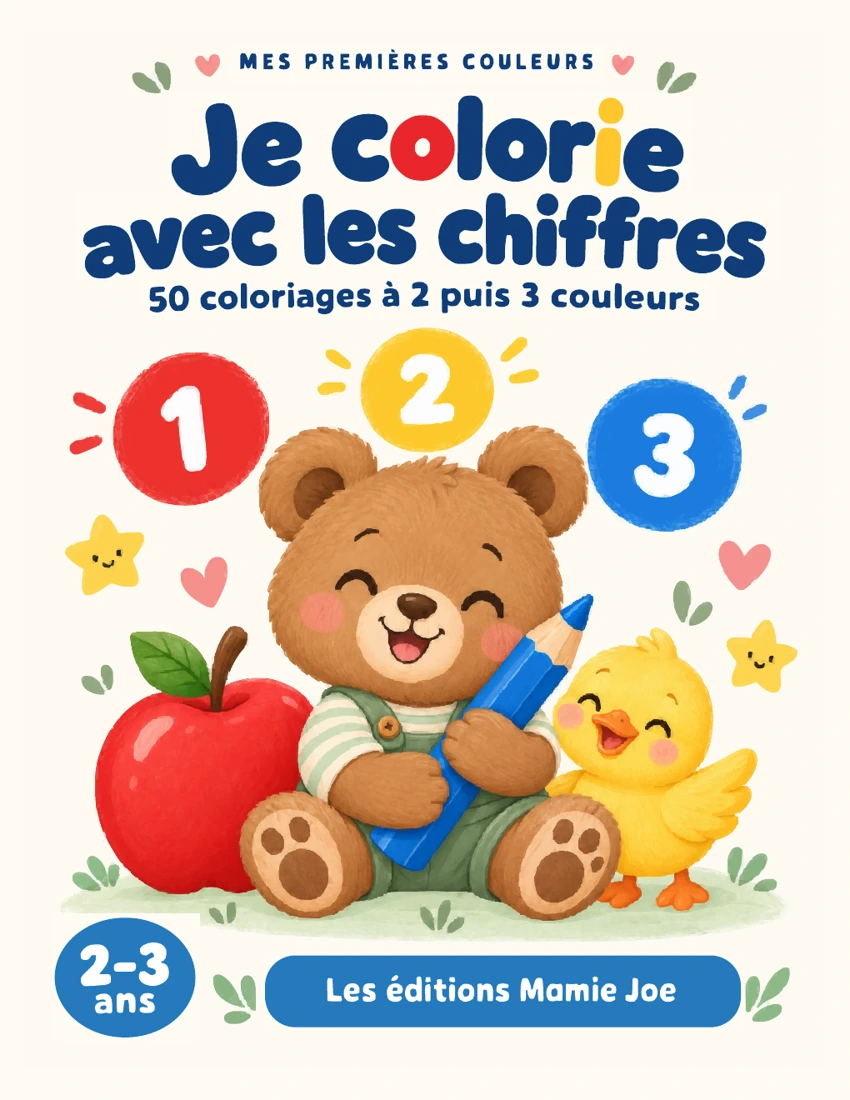 Couverture ourson de Je colorie avec les chiffres