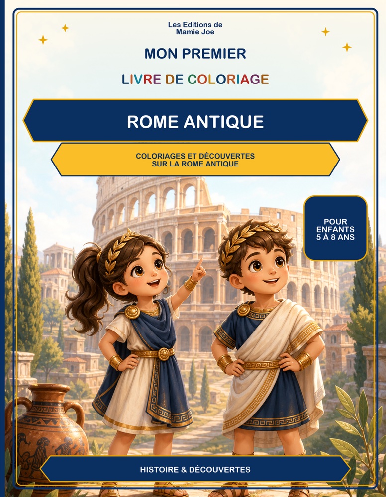 Mon premier livre de coloriage Rome antique pour enfants de 5 à 8 ans