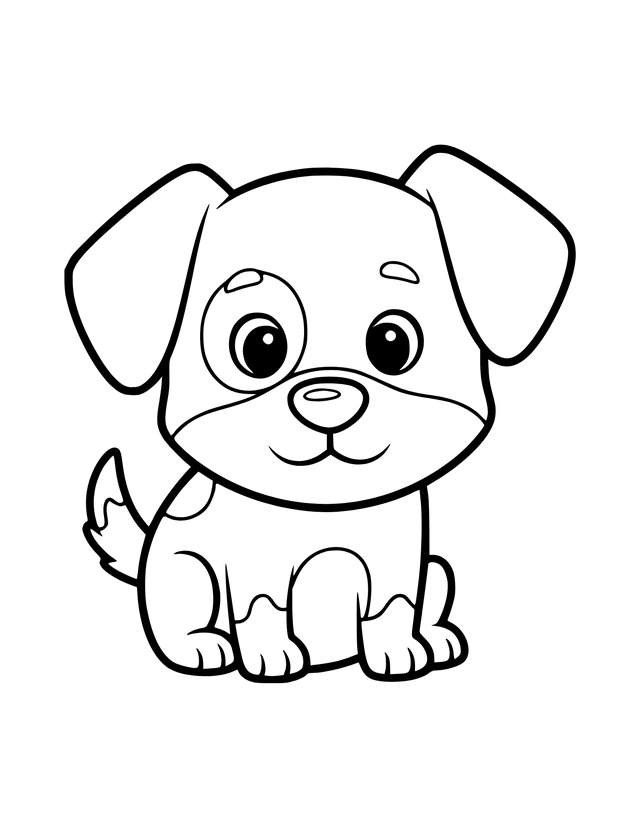 Animaux mignons — Le chien — page à colorier.