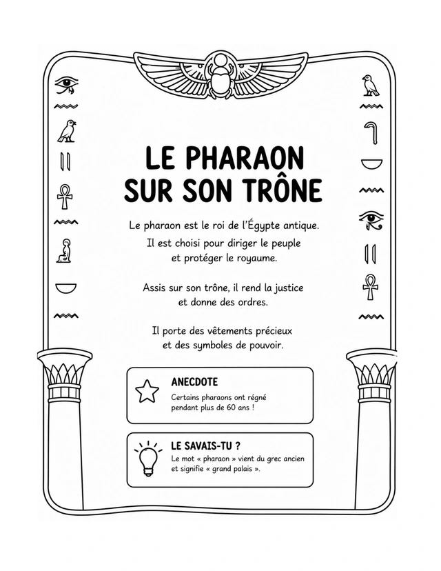 L'Égypte antique — Le pharaon — fiche de découverte.