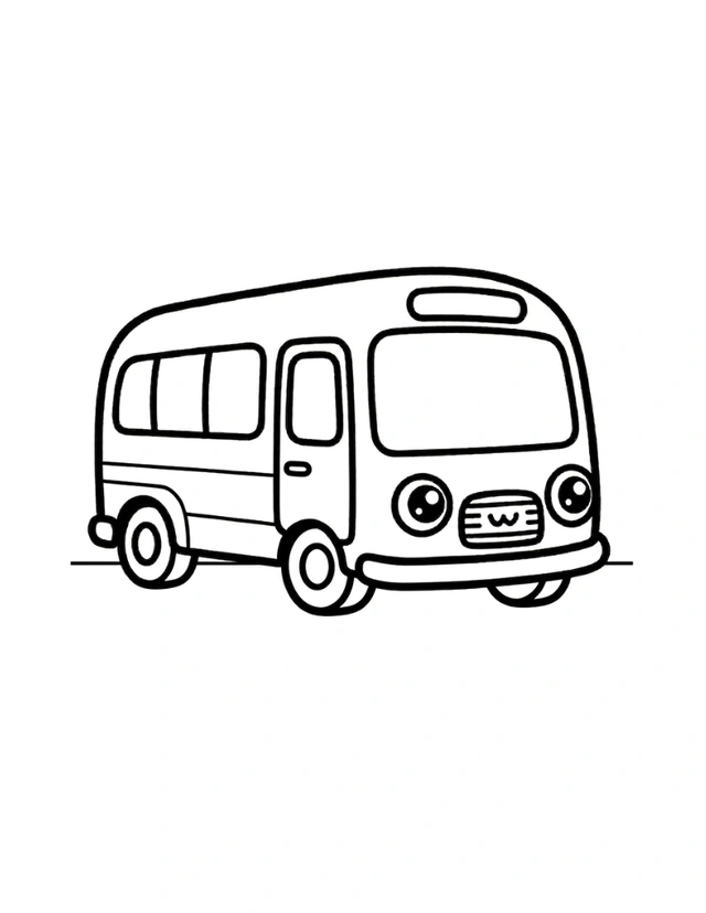 Véhicules — Le bus — page à colorier.