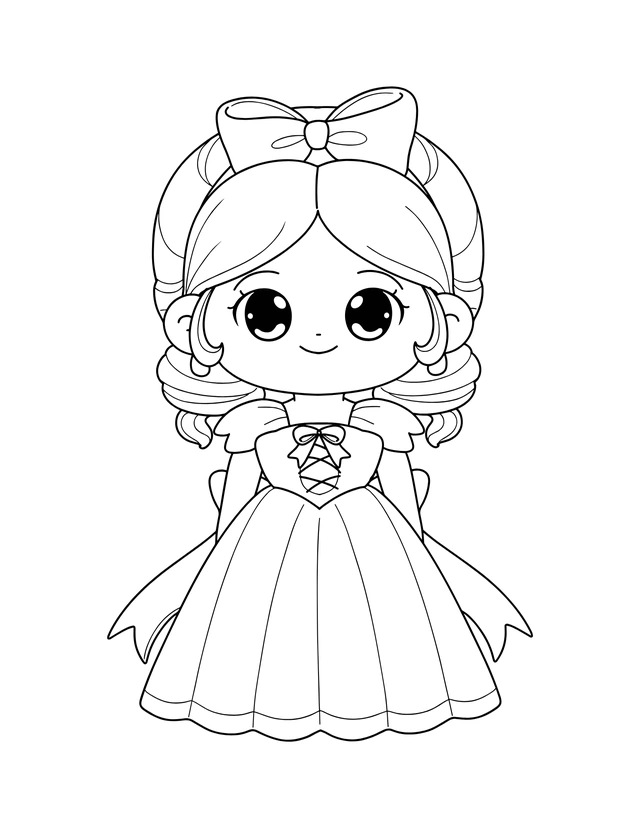 Princesses — La princesse — page à colorier.