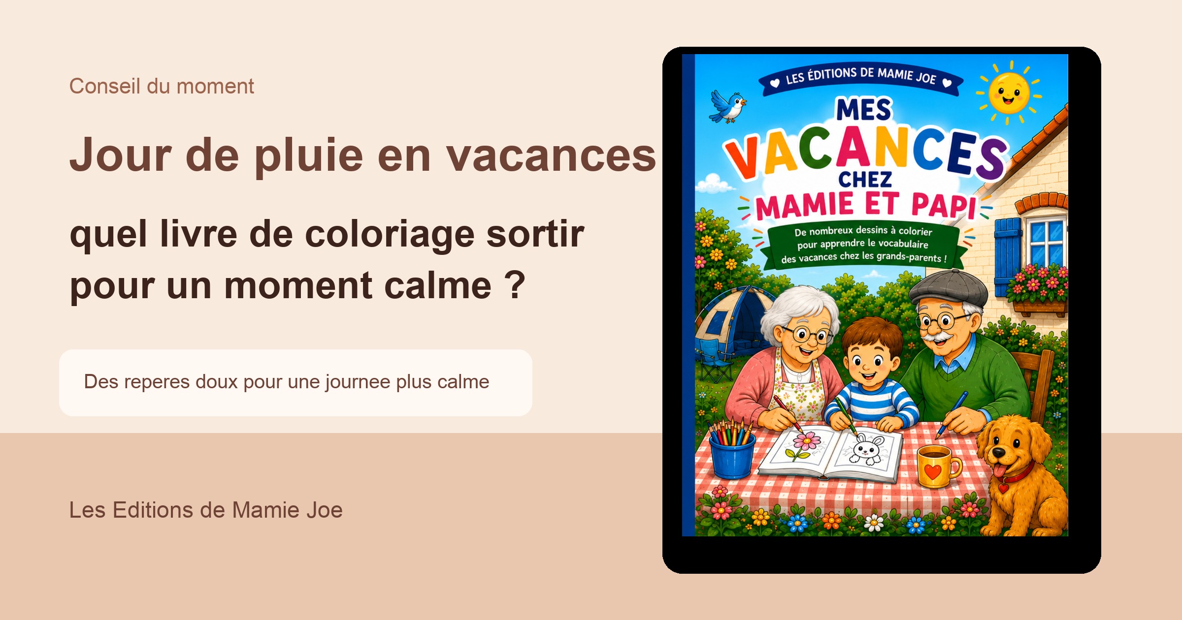 Illustration du conseil : Jour de pluie en vacances : quel livre de coloriage sortir pour un
            moment calme ?